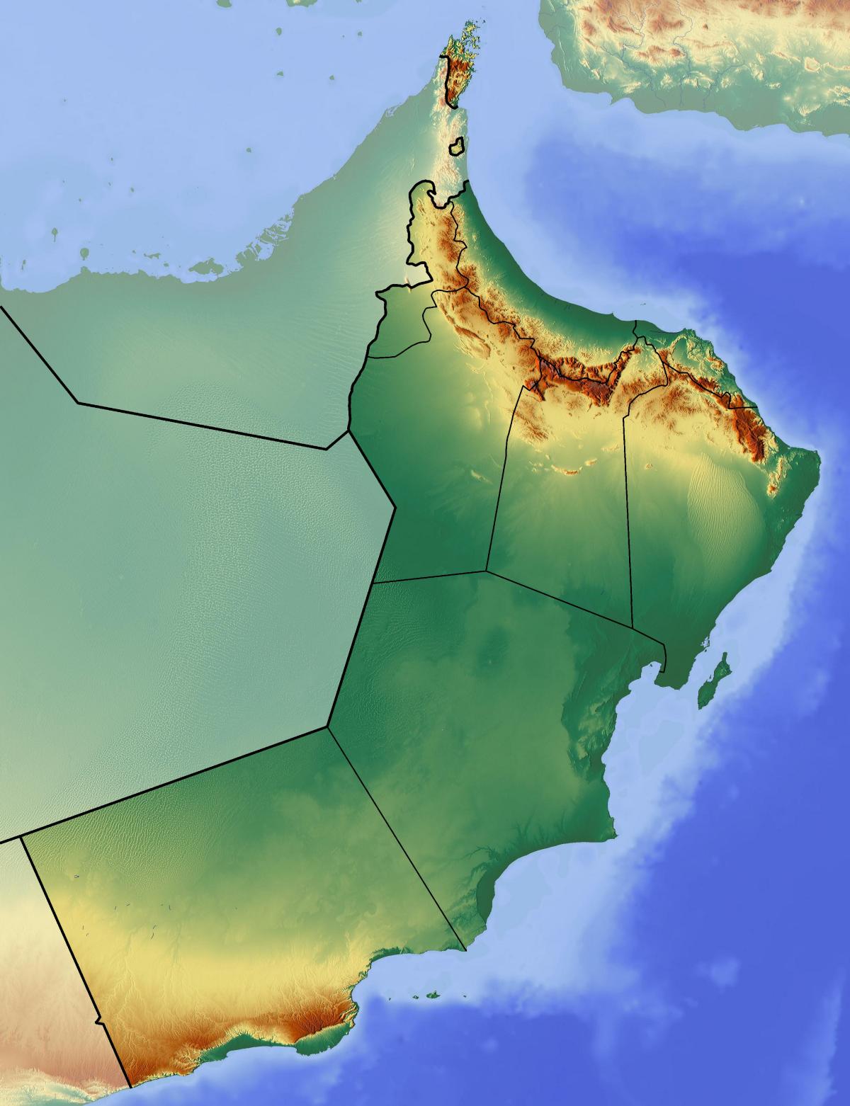 வரைபடம் ஓமன் topographic